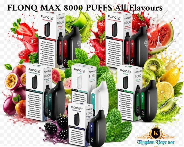 flonq vape price Flonq Max 8000 Puffs Disposable Vape 20mg UAE