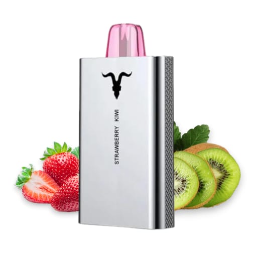 Vape device with strawberry and kiwi flavors on a white background/ Vape Shop Dubai