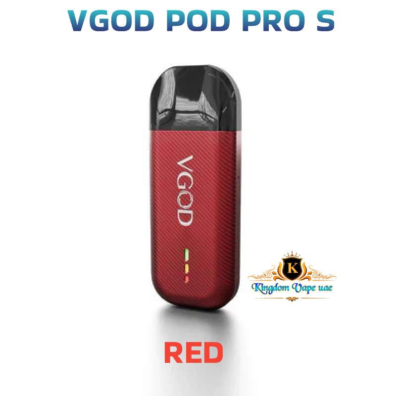 Red VGOD Pod Pro S vape device on a white background with 'KINGDOM' branding.VAPE