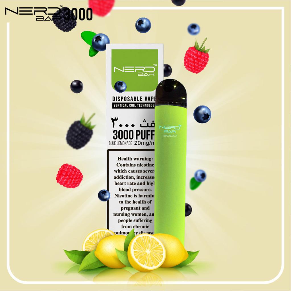 NERD BAR 3000 PUFFS DISPOSABLE PEN 20MG NICOTINE