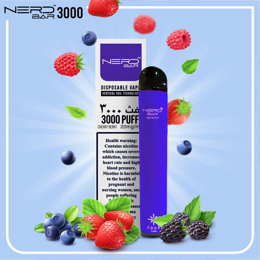 NERD BAR 3000 PUFFS DISPOSABLE PEN 20MG NICOTINE
