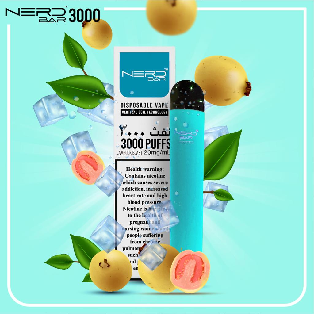 NERD BAR 3000 PUFFS DISPOSABLE PEN 20MG NICOTINE