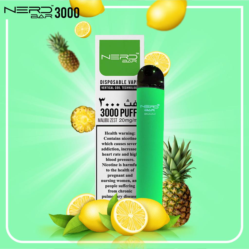 NERD BAR 3000 PUFFS DISPOSABLE PEN 20MG NICOTINE