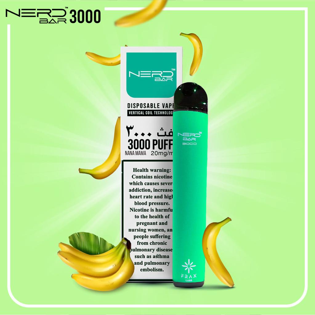 NERD BAR 3000 PUFFS DISPOSABLE PEN 20MG NICOTINE