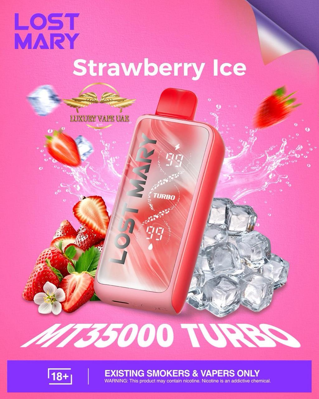 Lost Mary Strawberry Ice vape device on a pink background with strawberries and ice cubes./Collage of Lost Vape devices with different flavors and colors on a colorful background./ Lost Mary MT 35000 Puff/ Lost Mary MT 35000 Puff In Dubai/ Lost Mary MT 35000 Puff Near me/ Lost Mary MT 35000 Puff business Bay/ Lost Mary MT 35000 Puff Downtown Dubai/ Lost Mary MT 35000 Puff Palm Jumeirah/ Lost Mary MT 35000 Puff Al Barsha/ Lost Mary MT 35000 Puff Abu Dhbai/ Lost Mary MT 35000 Puff JPG/ Lost Mary MT 35000 Puff