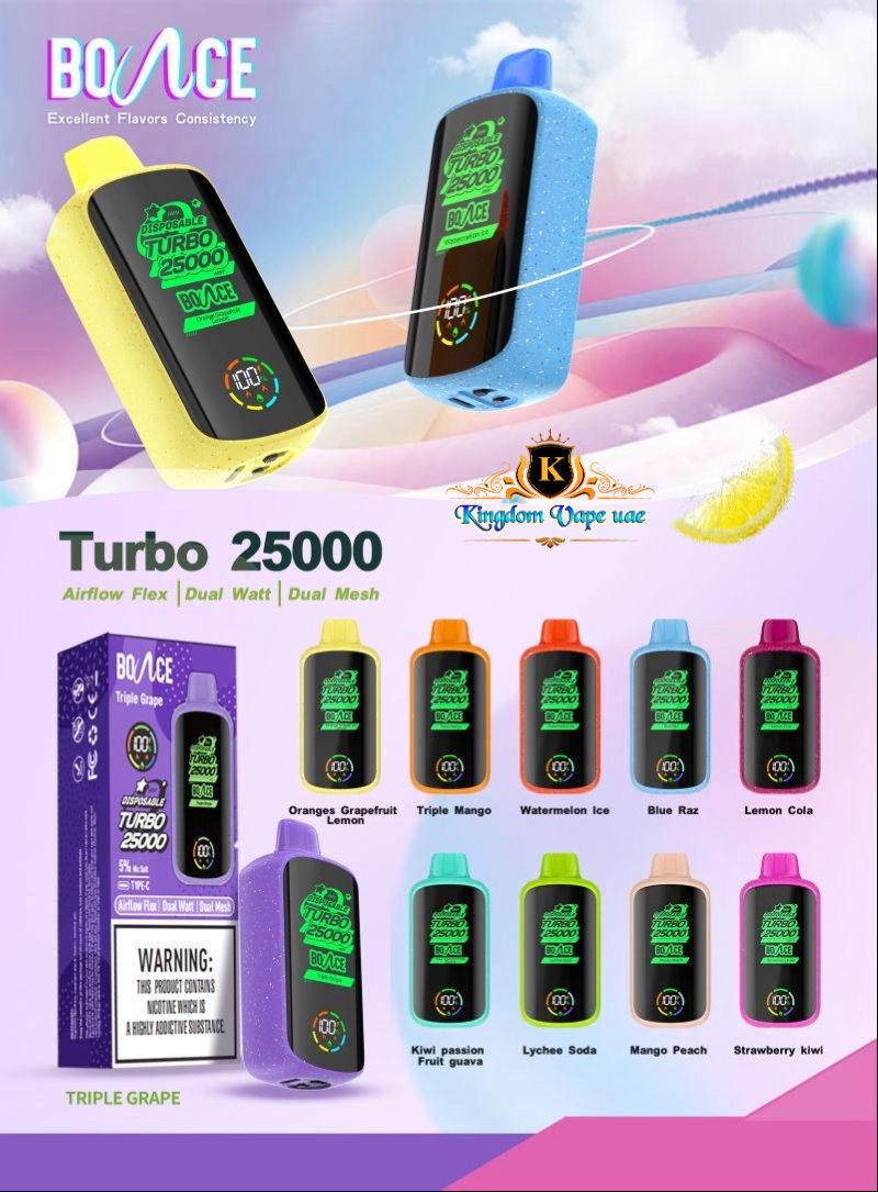 Bounce Vape Turbo 25000 Disposable Puffs in UAE Bounce Vape Turbo 25000 Disposable Puffs in UAE