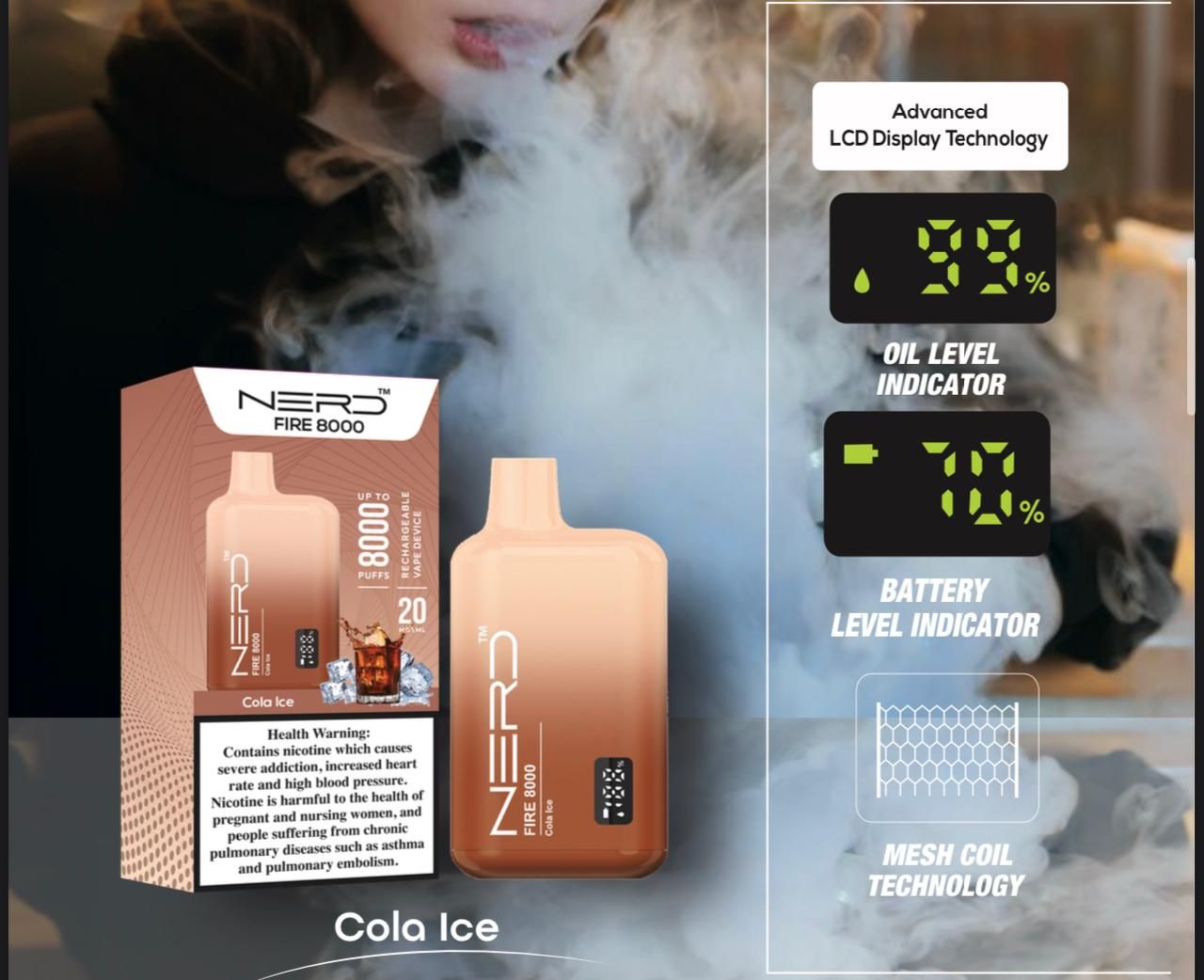 Nerd Fire 8000 Puffs 20mg Nicotine Disposable Kit