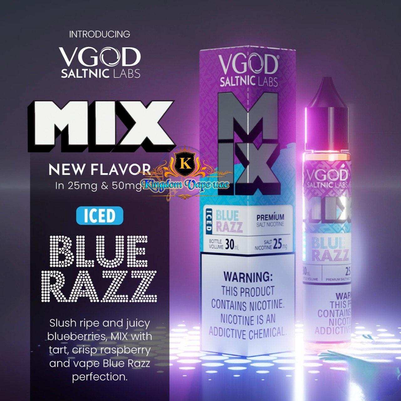 Iced Blue Razz Flavors by VGOD Iced Mix Series 30ml Saltnic| Iced Blue Razz Flavors by VGOD Iced Mix Series 30ml Saltnic|