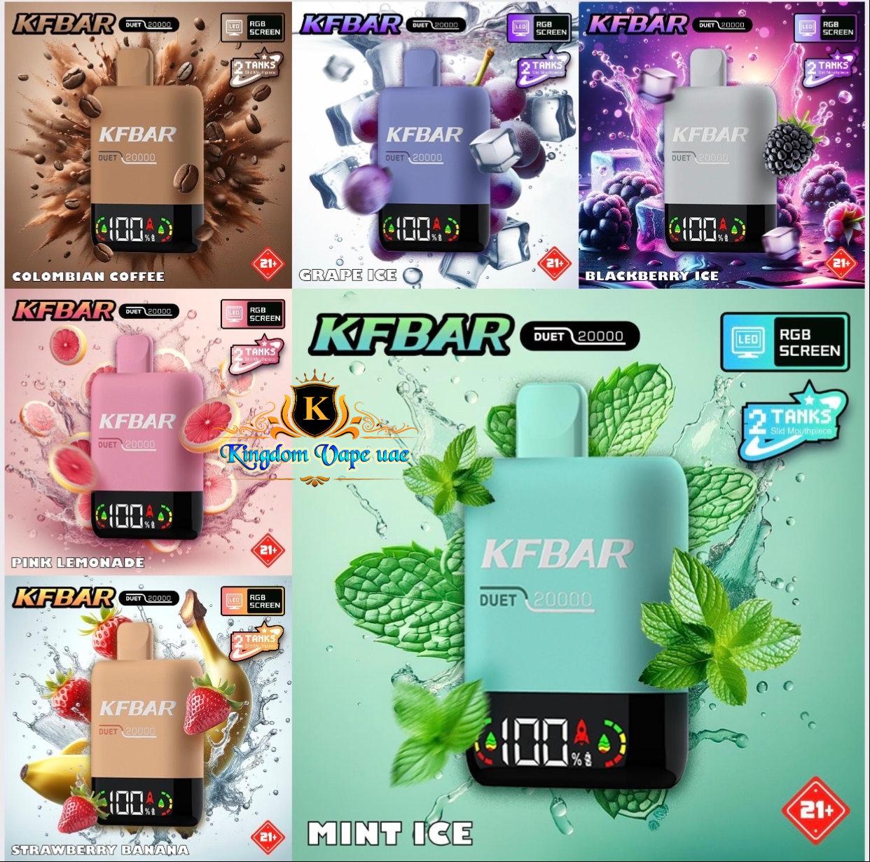 KFBAR DUET 20,000 PUFFS | KINGDOM VAPE UAE