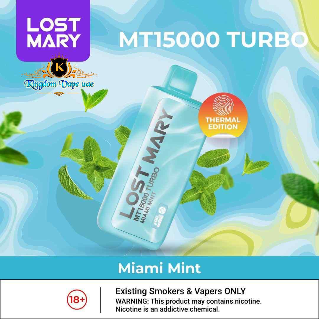 Miami Mint Flavor - Lost Mary Turbo 15000 Puffs In Dubai