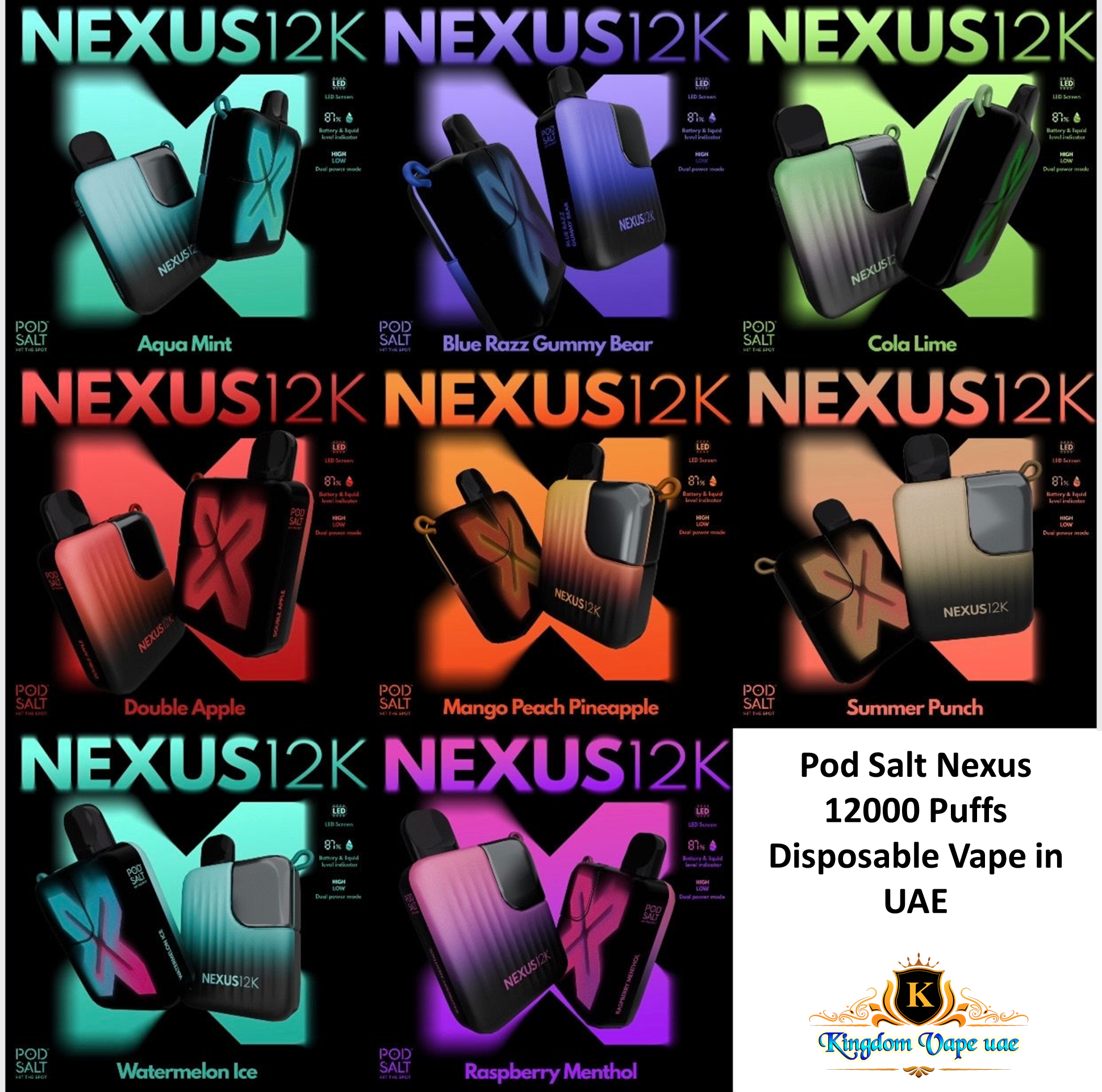 Pod Salt Nexus 12000 Puffs Disposable Vape in UAE