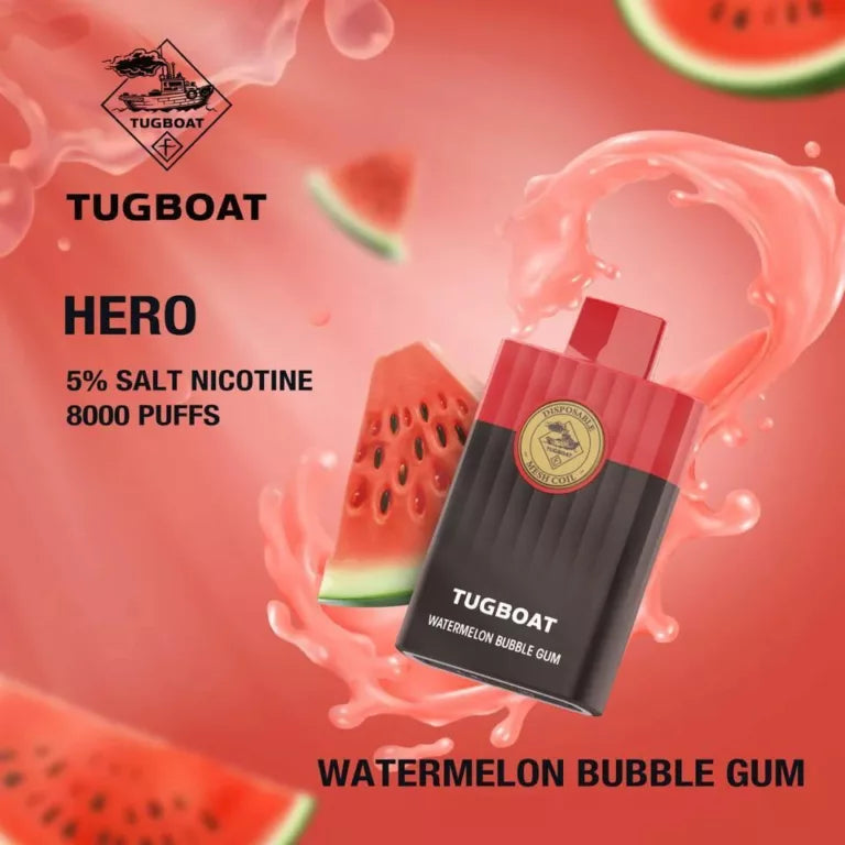 TUGBOAT HERO 8000 PUFFS DISPOSABLE KIT WITH 5% NICOTINE