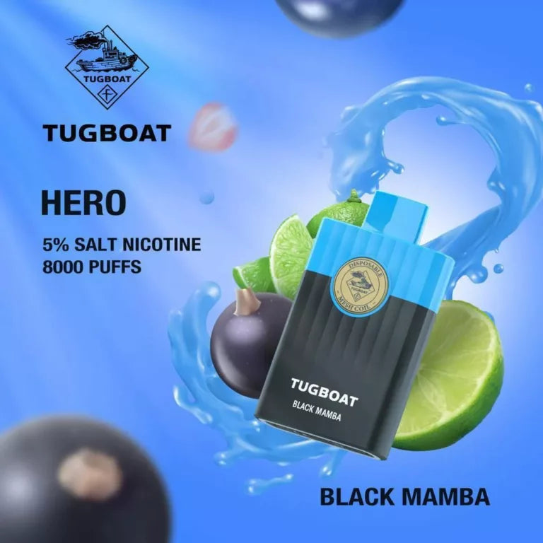 TUGBOAT HERO 8000 PUFFS DISPOSABLE KIT WITH 5% NICOTINE