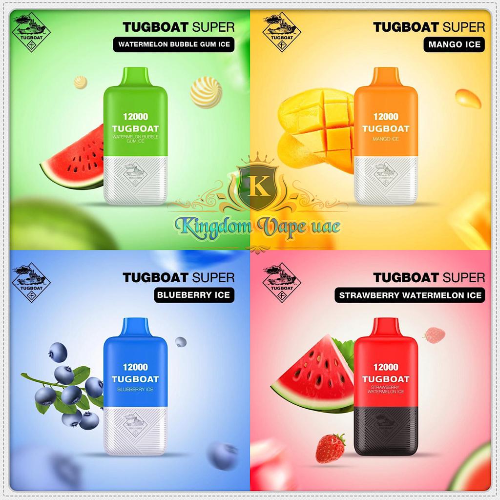TUGBOAT SUPER 12000 PUFFS DISPOSABLE KIT WITH 5% NICOTINE TUGBOAT SUPER 12000 PUFFS DISPOSABLE KIT WITH 5% NICOTINE