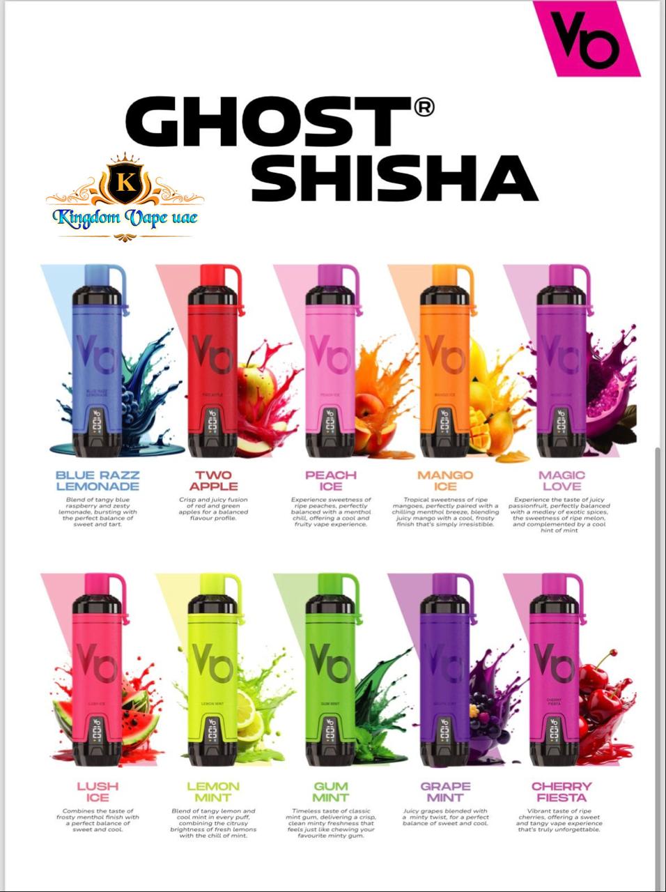 Ghost Shisha 15000 Puffs Disposable Vape By Vape Bars|