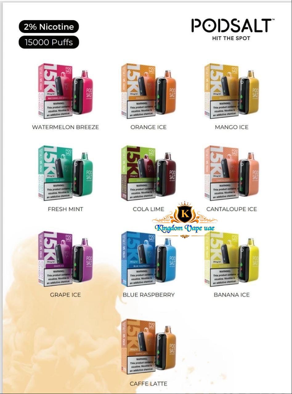 POD SALT 15000 PUFFS DISPOSABLE VAPE| Best Price Dubai