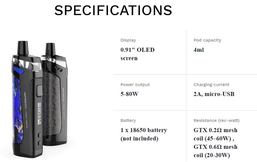 Vaporesso Target Pm80 SE Pod Mod Kit Vaporesso Target Pm80 SE Pod Mod Kit